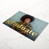 Bold retro afstuderen foto afstuderen aankondiging (Gedraaid)