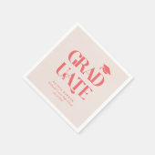 Bold Retro Afstuderen Roze Graduation Party Servet (Hoek)