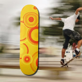 Bold Retro Circles skateboard – Geel & Sinaasappel