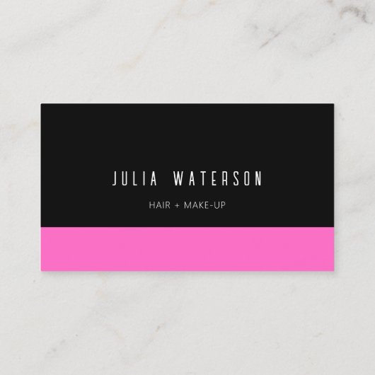 Bold Retro Color Block - Zwart Roze, geen logo Visitekaartje (Achterkant)