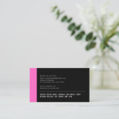 Bold Retro Color Block - Zwart Roze, geen logo Visitekaartje (Staand voorkant)