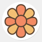 Bold Retro Daisy Sticker (Voorkant)