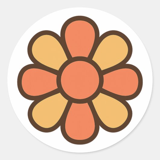 Bold Retro Daisy Sticker (Voorkant)