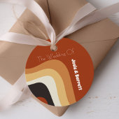 Bold Retro Groovy 70s Boho Wedding Love and Bedank Bedankjes Labels