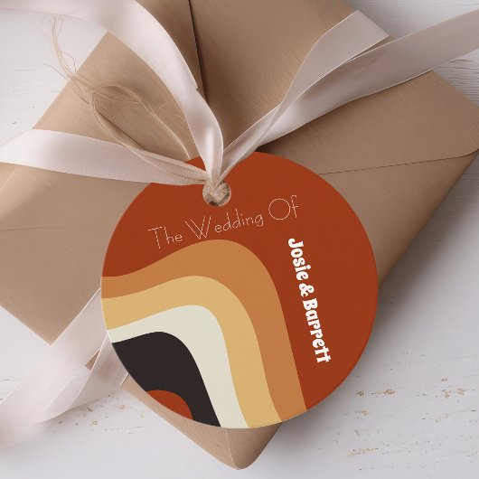 Bold Retro Groovy 70s Boho Wedding Love and Bedank Bedankjes Labels