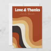 Bold Retro Groovy 70s Boho Wedding Love and Bedank Bedankkaart (Voorkant)