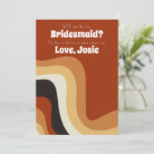 Bold Retro Groovy 70s zal je mijn Bridesmaid zijn Kaart (Staand voorkant)