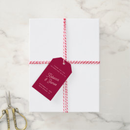 "Bold Retro Hot Pink Fuchsia Weddenschap" Bedankt Cadeaulabel