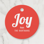 Bold Retro Joy Holiday Name kerstcadeaus Bedankjes Labels (Voorkant)