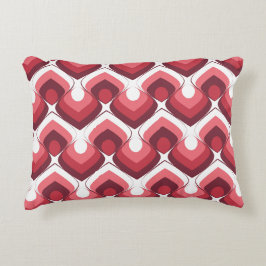 Bold Retro Modern Motif in Pinks Accent Kussen