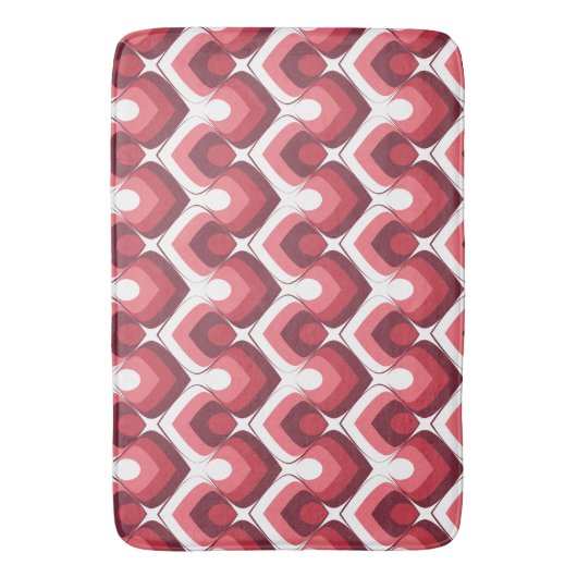 Bold Retro Modern Motif in Pinks  Badmat (Voorkant Verticaal)