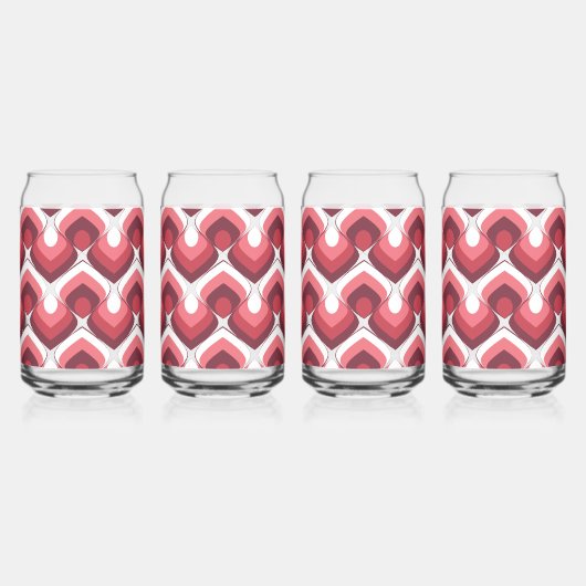 Bold Retro Modern Motif in Pinks Blikvorm Glas (Achterkant)