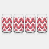 Bold Retro Modern Motif in Pinks Blikvorm Glas (Rechts)