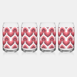 Bold Retro Modern Motif in Pinks Blikvorm Glas