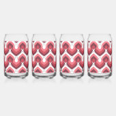 Bold Retro Modern Motif in Pinks Blikvorm Glas (Links)