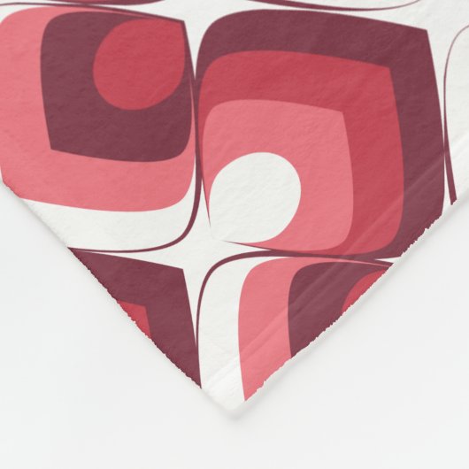 Bold Retro Modern Motif in Pinks Fleece Deken (Hoek)