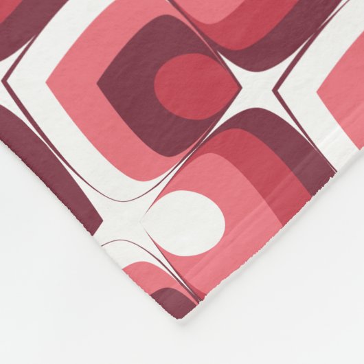Bold Retro Modern Motif in Pinks Fleece Deken (Hoek)