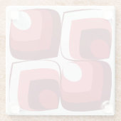 Bold Retro Modern Motif in Pinks Glazen Onderzetter (Achterkant)