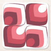 Bold Retro Modern Motif in Pinks Kartonnen Onderzetters (Voorkant)