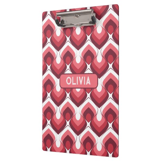 Bold Retro Modern Motif in Pinks Klembord (Links)