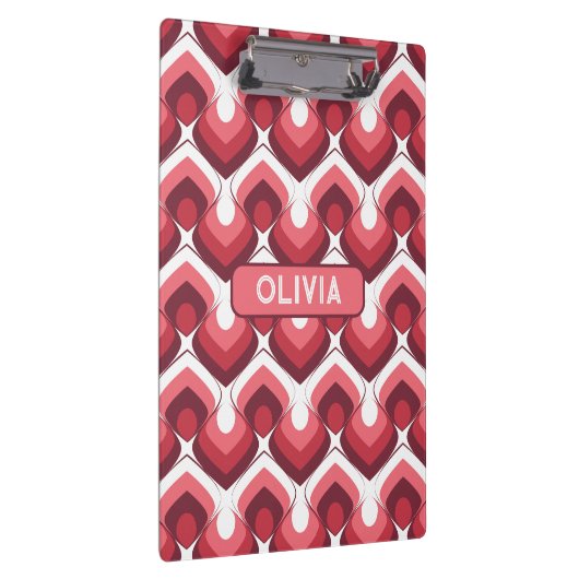 Bold Retro Modern Motif in Pinks Klembord (Rechts)