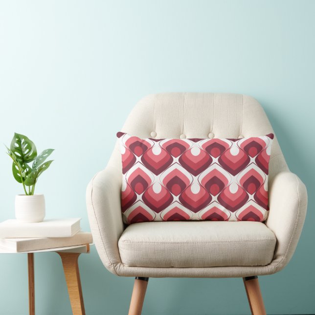 Bold Retro Modern Motif in Pinks Kussen (Stoel)