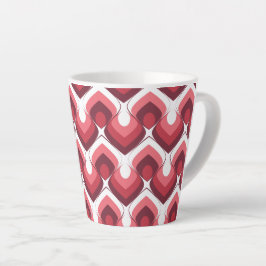 Bold Retro Modern Motif in Pinks Latte Mok
