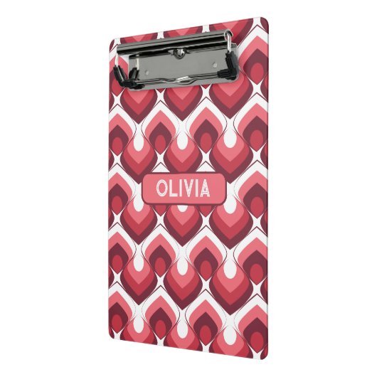 Bold Retro Modern Motif in Pinks Mini Klembord (Angled2)