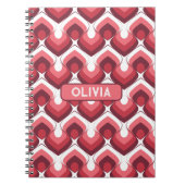 Bold Retro Modern Motif in Pinks Notitieboek (Voorkant)