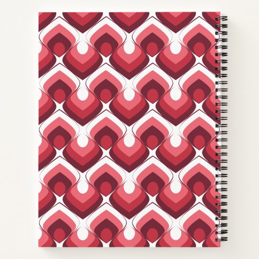 Bold Retro Modern Motif in Pinks Notitieboek (Achterkant)