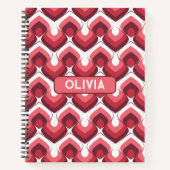 Bold Retro Modern Motif in Pinks Notitieboek (Voorkant)