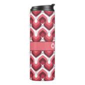Bold Retro Modern Motif in Pinks Thermosbeker (Gedraaid links)