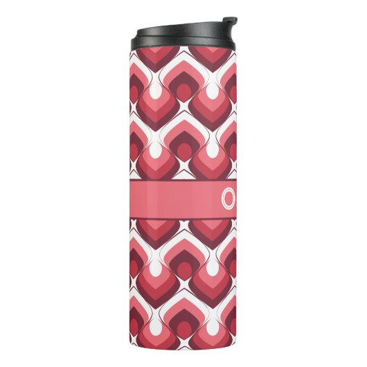 Bold Retro Modern Motif in Pinks Thermosbeker (Gedraaid links)