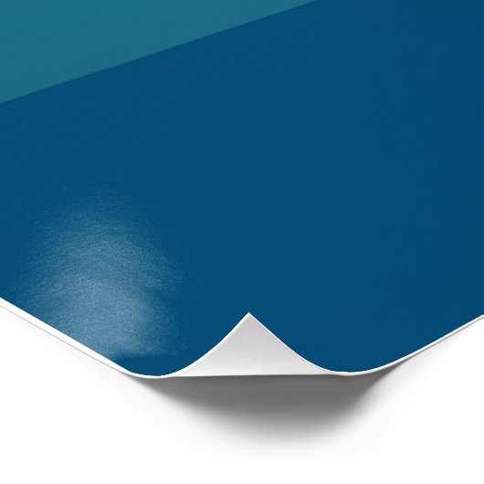 Bold Retro Mountain Scene - Rood en Blauw Perfect Poster (Hoek)