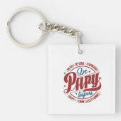 Bold Retro Papy Circle Typography Sleutelhanger (voorkant)