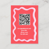 Bold Retro Pink Groovy Nails Artist QR Code Visitekaartje (Achterkant)