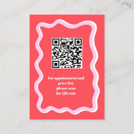 Bold Retro Pink Groovy Nails Artist QR Code Visitekaartje (Achterkant)