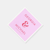 Bold Retro Pink & Red Ampersand Seventies Weddensc Servet (Hoek)