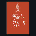 Bold Retro Red Saguaro Cactus woestijnbruiloft Kaart<br><div class="desc">Bold Retro Terracotta Red Saguaro Cactus Desert Weddenschap Aangepast tabelnummer</div>
