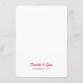 Bold Retro Roze Magenta Wave Lijst Weddenschap Menu (Achterkant)