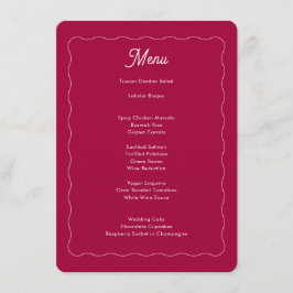 Bold Retro Roze Magenta Wave Lijst Weddenschap Menu