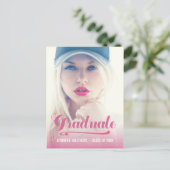 Bold Retro Roze | Oproep van de GraduPartij Uitnodiging Briefkaart (Staand voorkant)