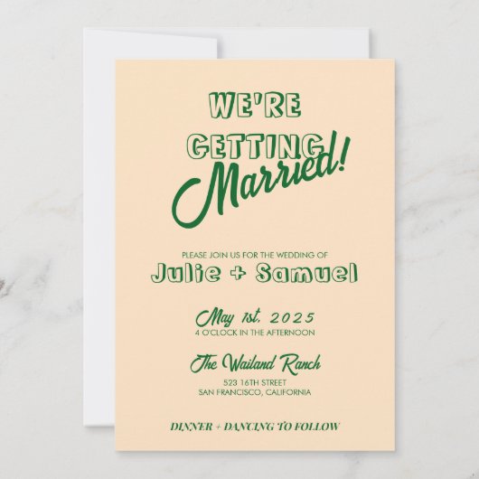 Bold Retro Rustieke Westerne Boho Wedding Kaart (Achterkant)