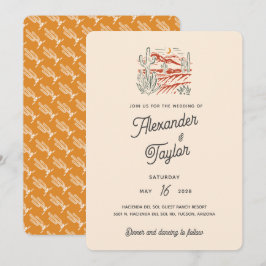 Bold Retro Saguaro Cacti - Woestijnschap Kaart