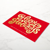 Bold Retro-script Folie Feestdagenkaart (Gedraaid)