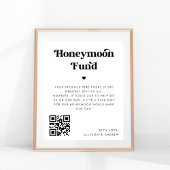 Bold Retro Script Heart Honeymoon Fund Weddenschap Poster