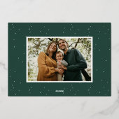 Bold Retro Script Merry Kerstry 2 Foto Folie Feestdagenkaart (Achterkant)