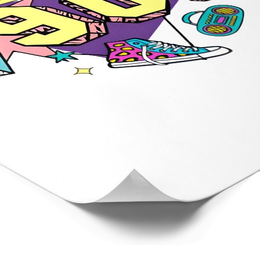 Bold Retro Terug naar de jaren 90 Poster (Hoek)