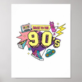 Bold Retro Terug naar de jaren 90 Poster