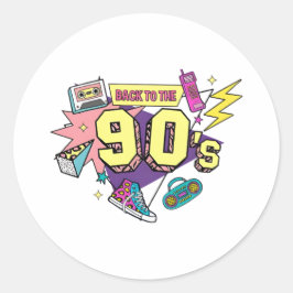 Bold Retro Terug naar de jaren 90 Ronde Sticker